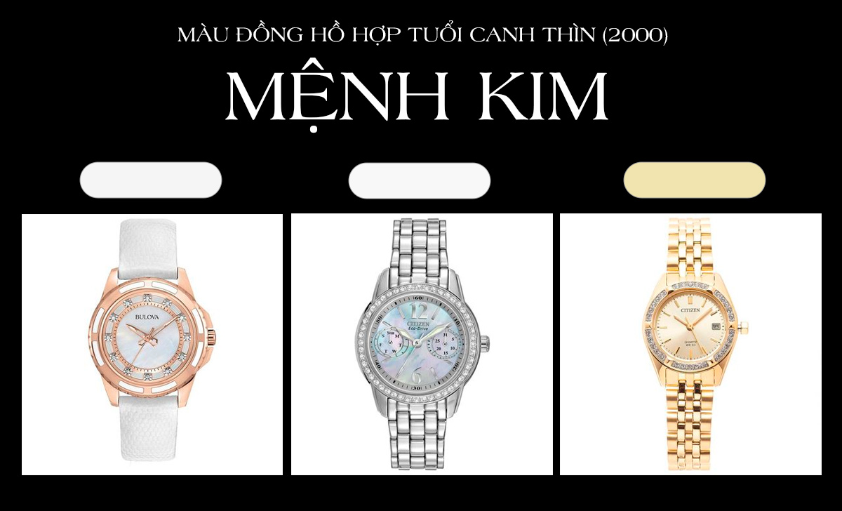 màu đồng hồ hợp tuổi Canh Thìn