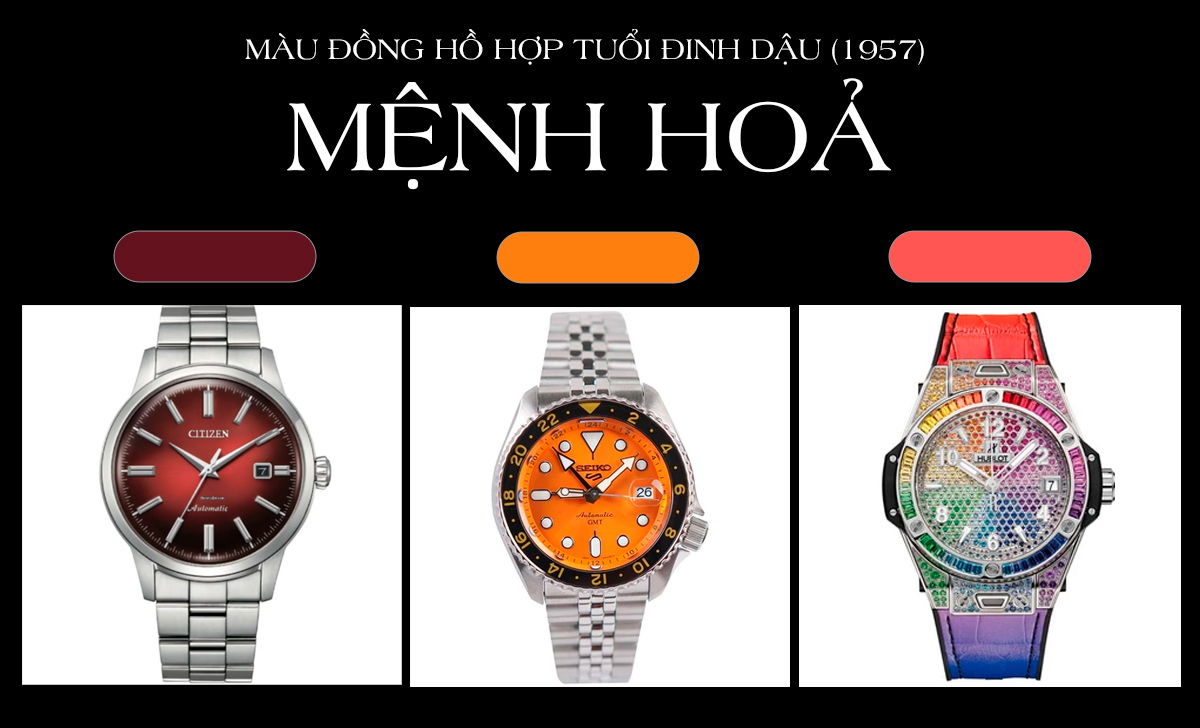 Tuổi Dậu nên đeo đồng hồ màu gì vượng khí? Gợi ý 30 mẫu đẹp 1 màu đồng hồ hợp tuổi Đinh Dậu