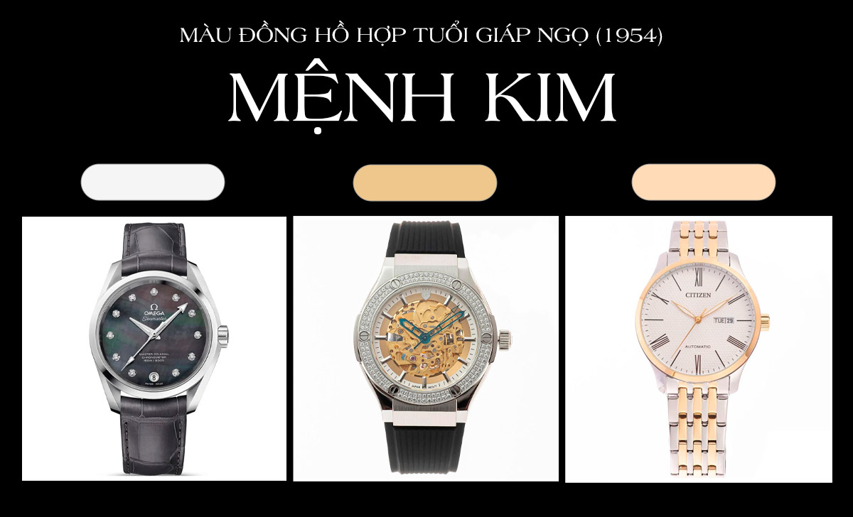 màu đồng hồ hợp tuổi Giáp Ngọ