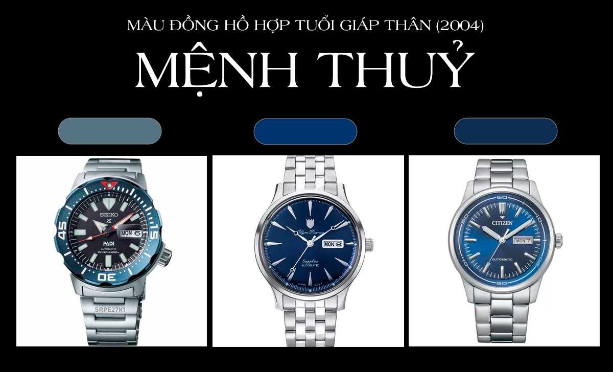 màu đồng hồ hợp tuổi Giáp Thân