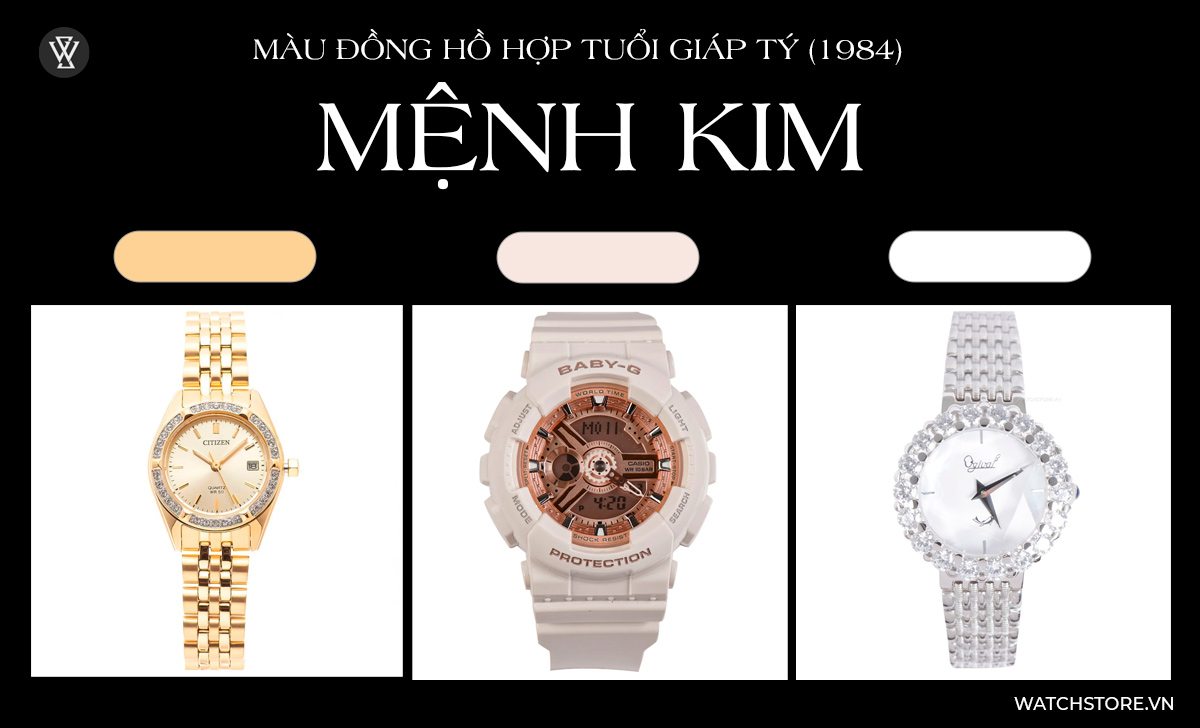 màu đồng hồ hợp tuổi Giáp Tý