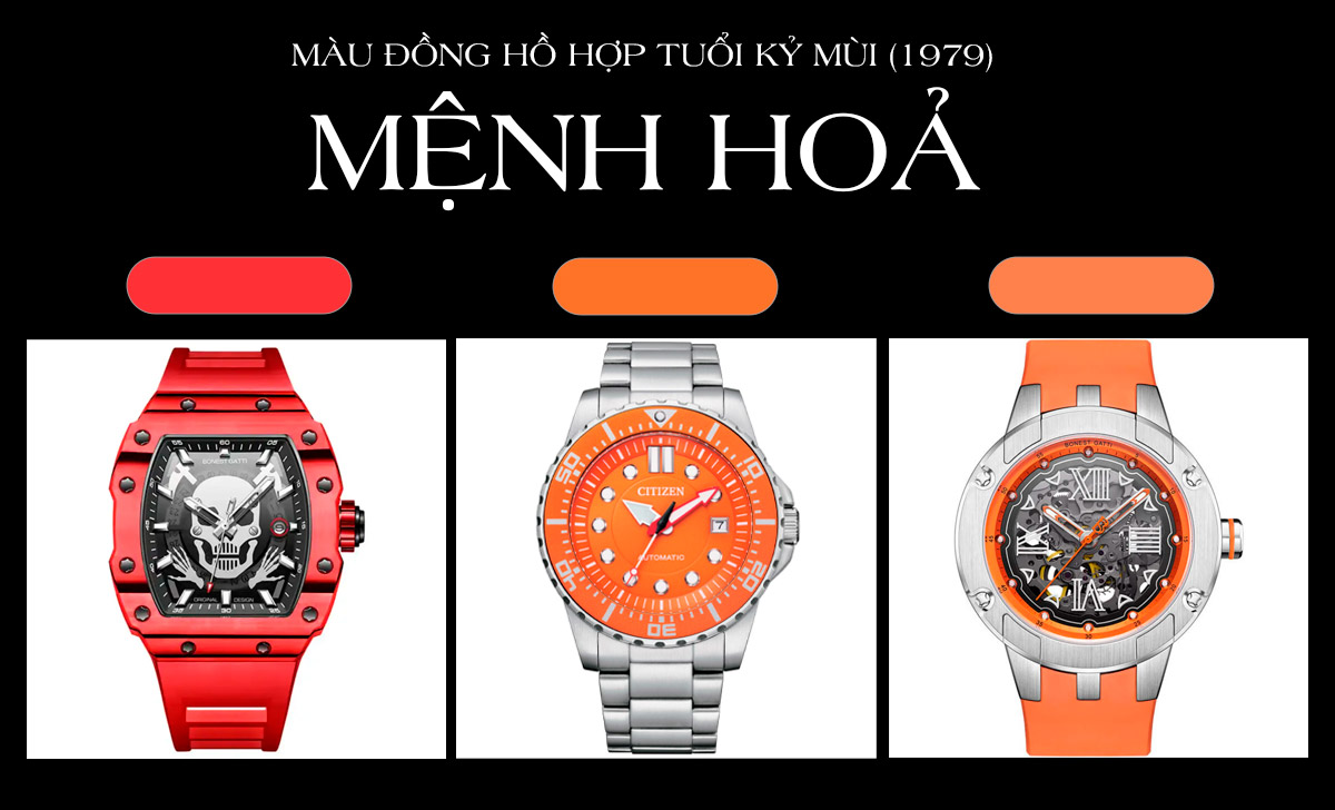 màu đồng hồ hợp tuổi Kỷ Mùi 