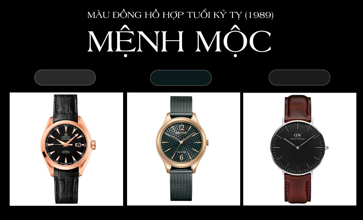 Tuổi Tỵ đeo đồng hồ màu gì hợp mệnh? 50 mẫu vượng tài lộc 4 màu đồng hồ hợp tuổi Kỷ Tỵ