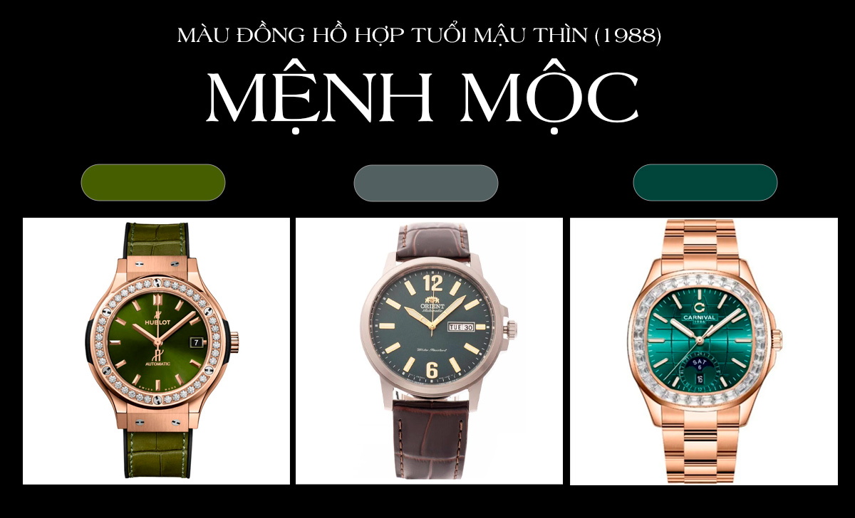 màu đồng hồ hợp tuổi Mậu Thìn