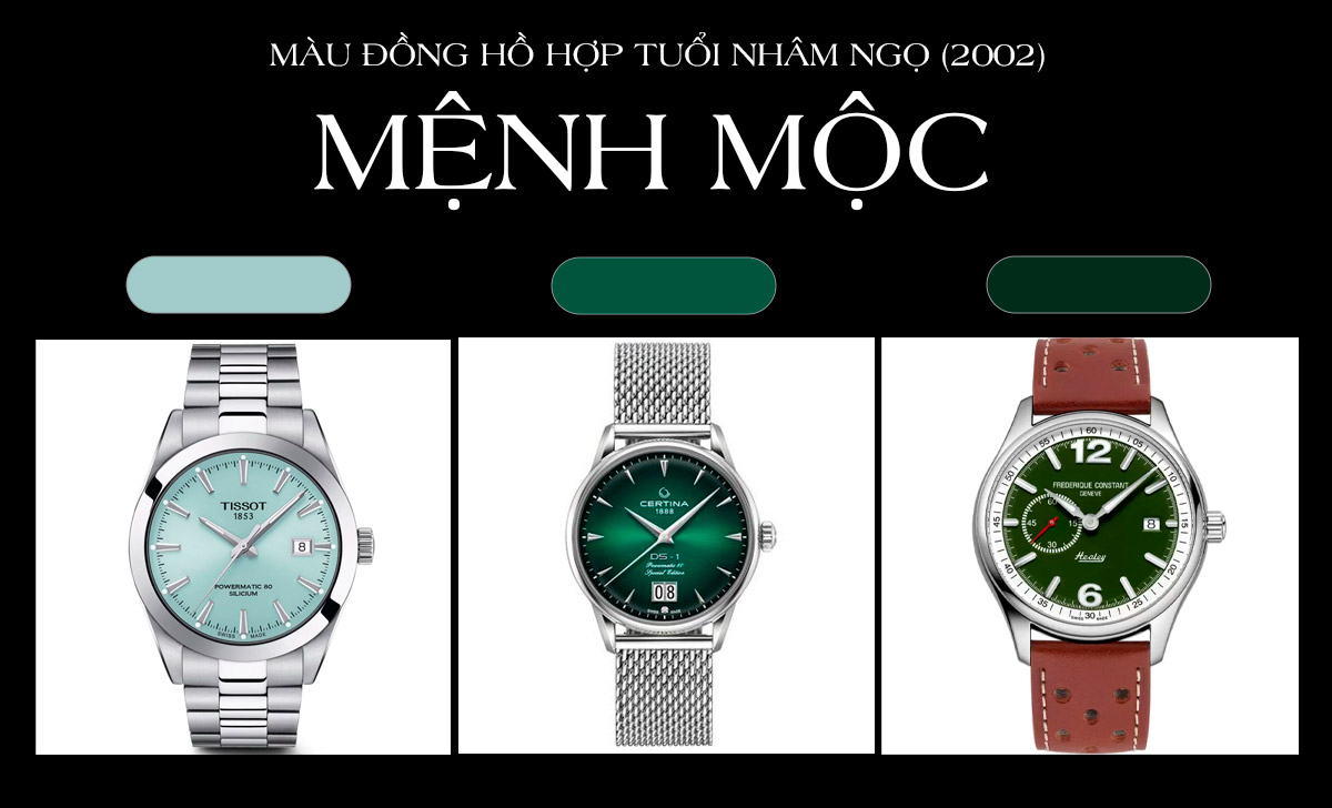 màu đồng hồ hợp tuổi Nhâm Ngọ