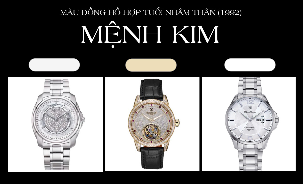 màu đồng hồ hợp tuổi Nhâm Thân