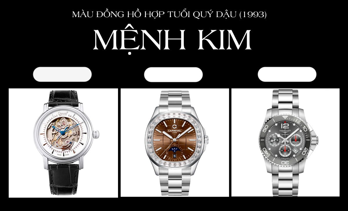 Tuổi Dậu nên đeo đồng hồ màu gì vượng khí? Gợi ý 30 mẫu đẹp 4 màu đồng hồ hợp tuổi Quý Dậu