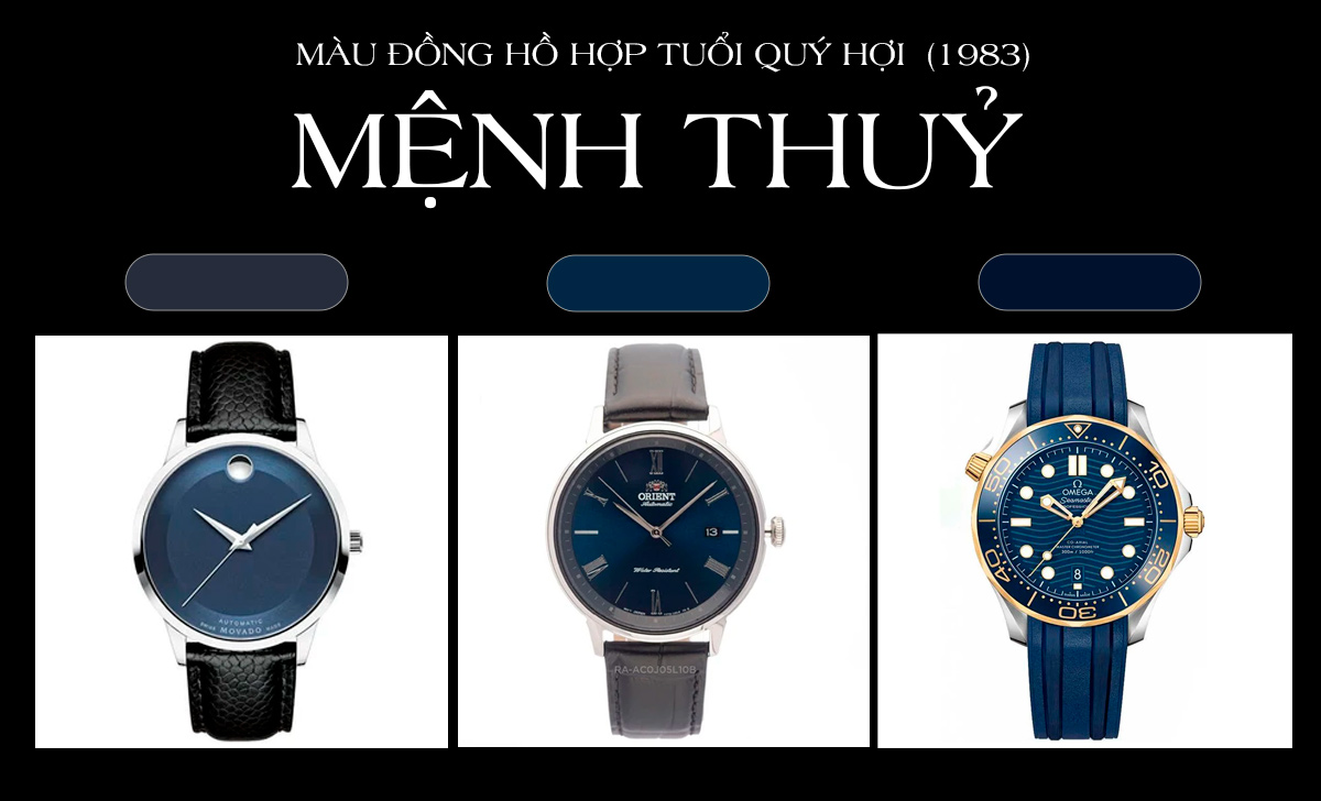 Tuổi Hợi đeo đồng hồ màu gì hợp mệnh? 40 mẫu nên chọn 3 màu đồng hồ hợp tuổi Quý Hợi