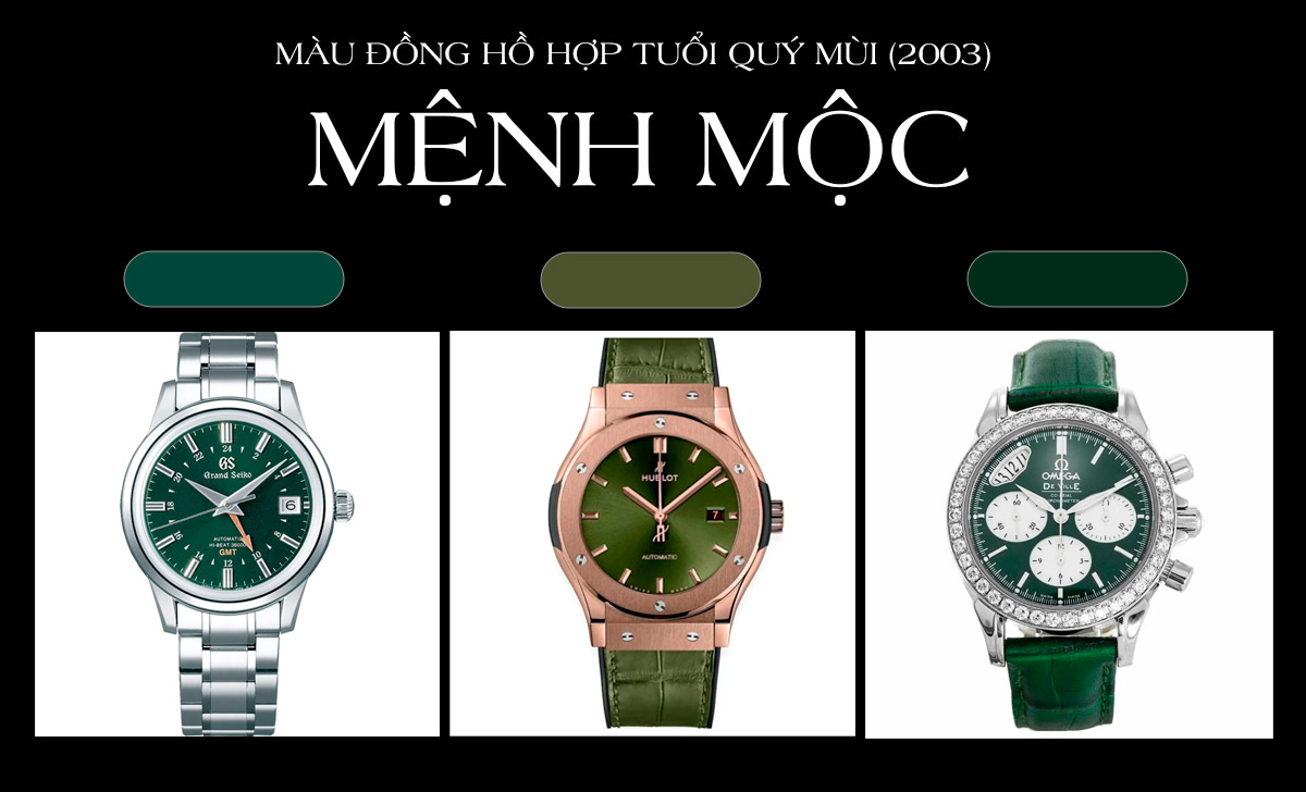 màu đồng hồ hợp tuổi Quý Mùi 