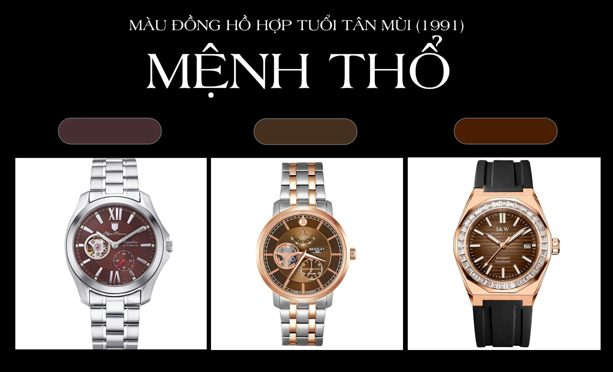 màu đồng hồ hợp tuổi Tân Mùi 