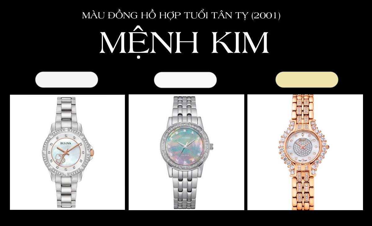 Tuổi Tỵ đeo đồng hồ màu gì hợp mệnh? 50 mẫu vượng tài lộc 5 màu đồng hồ hợp tuổi Tân Tỵ