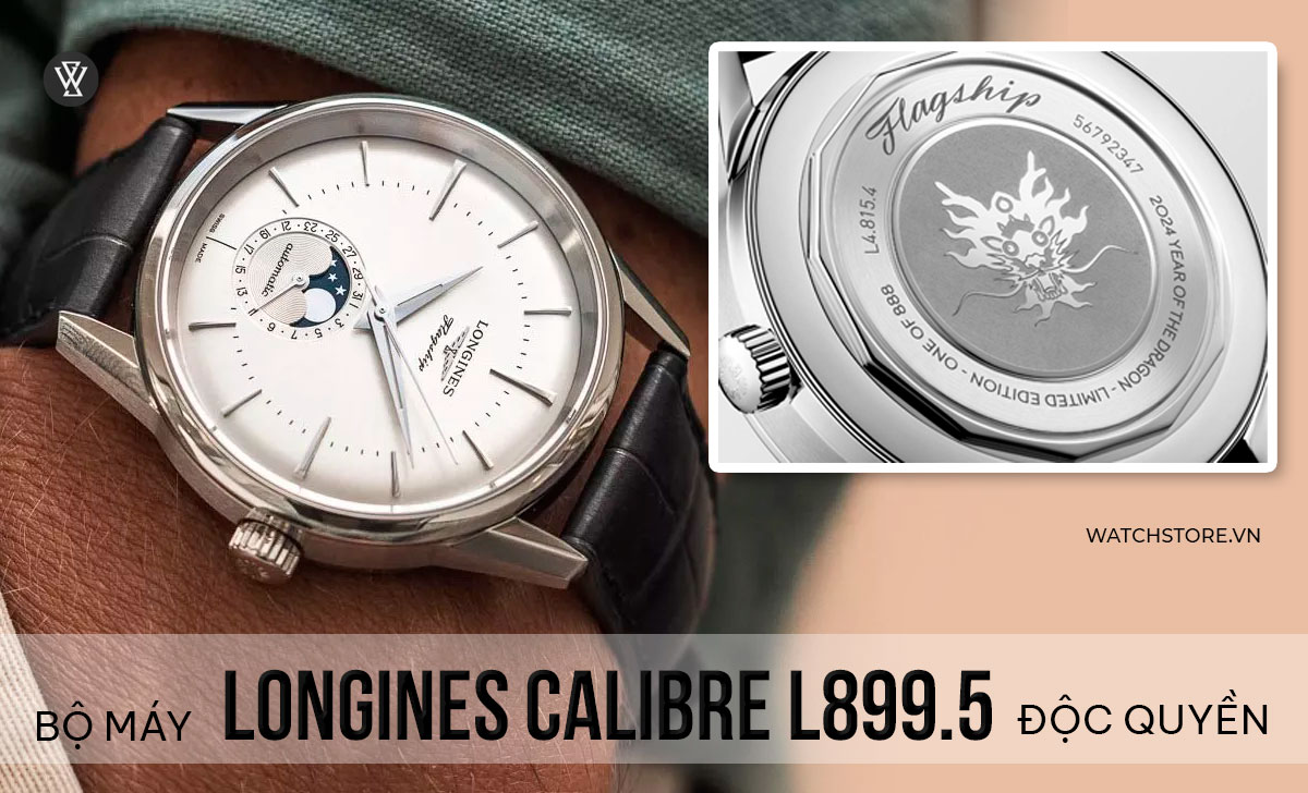 Longines Flagship Heritage 2024 bản mới giới hạn 888 chiếc 3 máy Longines Calibre L899.5 độc quyền
