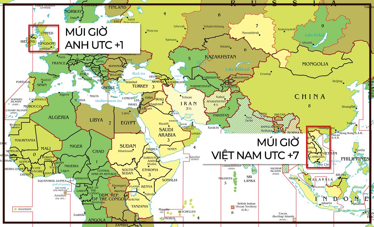 23h Việt Nam là mấy giờ bên Anh? Cách đổi múi giờ đồng hồ đơn giản 2 múi giờ Việt Nam và Anh