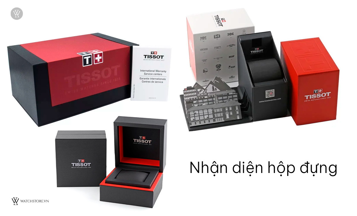 2 cách tự kiểm tra đồng hồ Tissot 1853 mã chính hãng tại nhà 5 Nhận diện hộp đựng