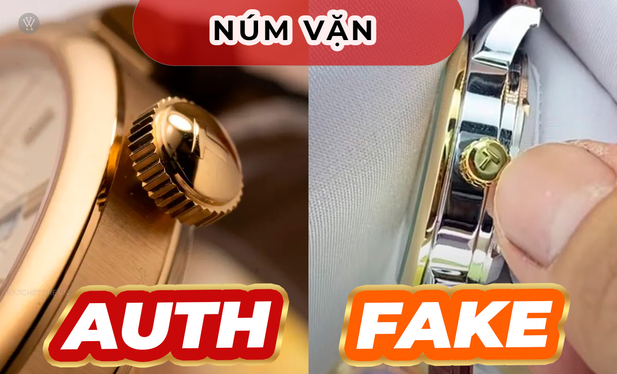 Phân biệt đồng hồ Tissot thật và đồng hồ Tissot 1853 Trung Quốc 3 núm đồng hồ Tissot auth fake