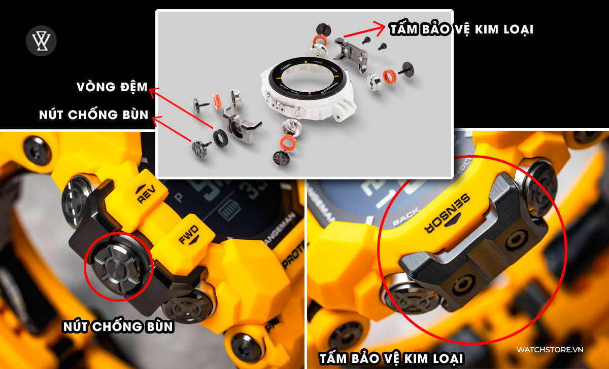 Nút chống bùn tấm bảo vệ G-shock GPR-H1000 Rangeman