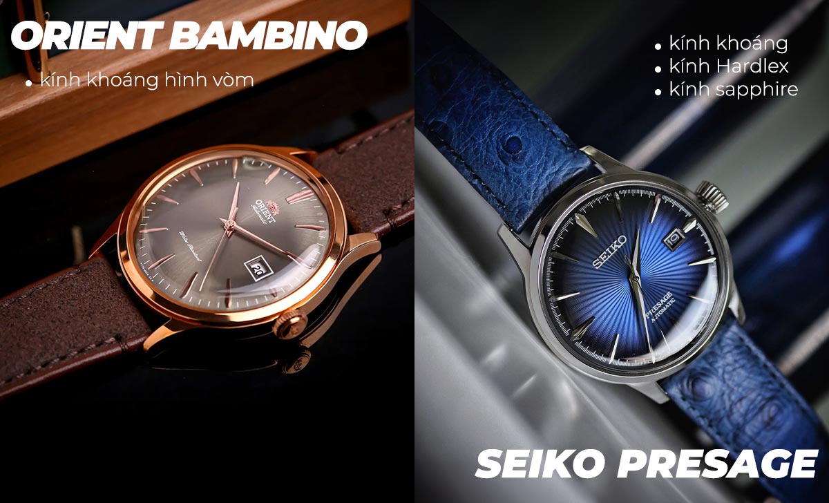 Orient Bambino vs Seiko Presage - 2 dòng đồng hồ cơ giá rẻ TỐT NHẤT 4 Orient Bambino Seiko Presage kính