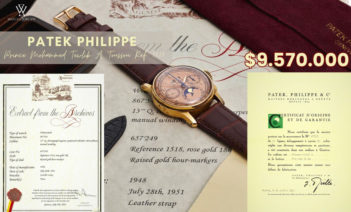 Top 10 chiếc đồng hồ đeo tay đắt nhất thế giới cập nhật 2024 11 Patek Philippe Mohammed Tewlik A. Toussou Ref. 1518