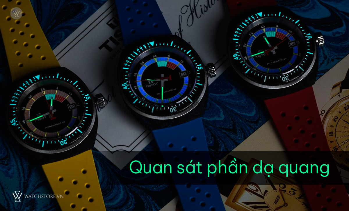 2 cách tự kiểm tra đồng hồ Tissot 1853 mã chính hãng tại nhà 8 Quan sát phần dạ quang