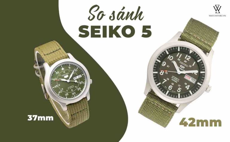 Nên mua Seiko 5 quân đội 42mm hay Seiko 37mm?