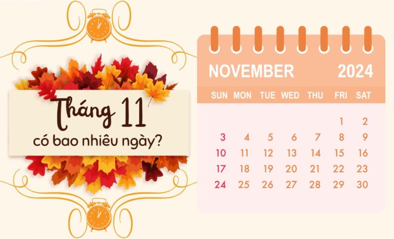 Tháng 11 năm 2024 có bao nhiêu ngày? Đồng hồ hợp mệnh người sinh tháng 11