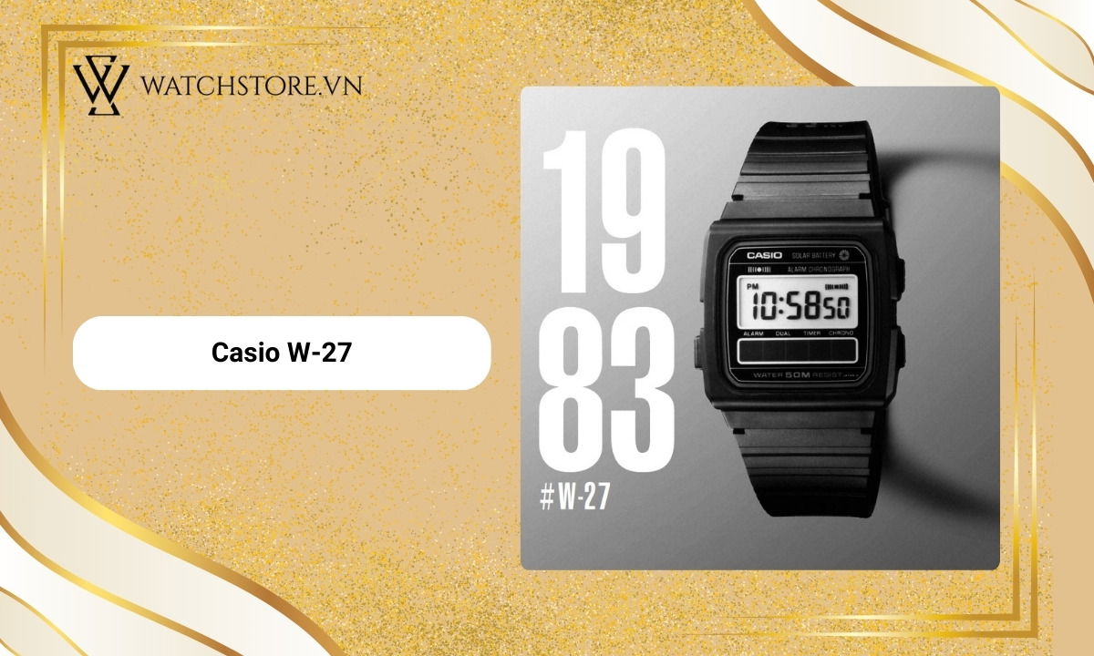 Casio W-27 cổ điển, đẹp mắt