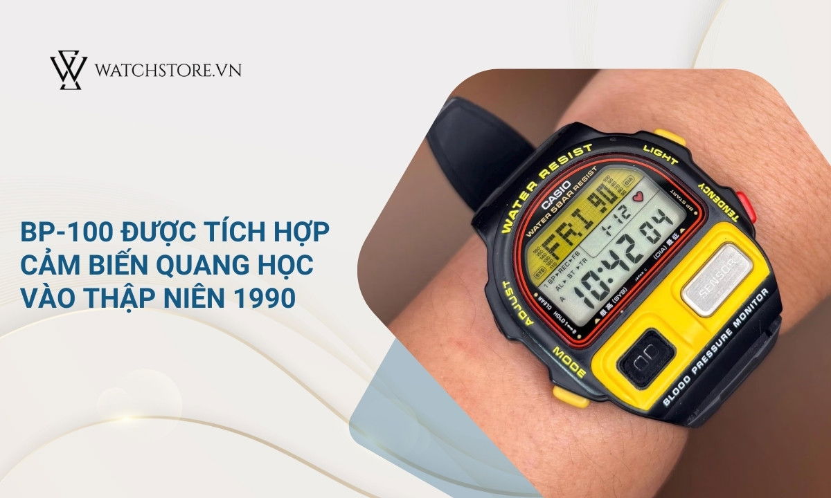 Thập niên 1990 - những bước chuyển mình của Casio 2 Sản phẩm BP-100 được tích hợp cảm biến quang học
