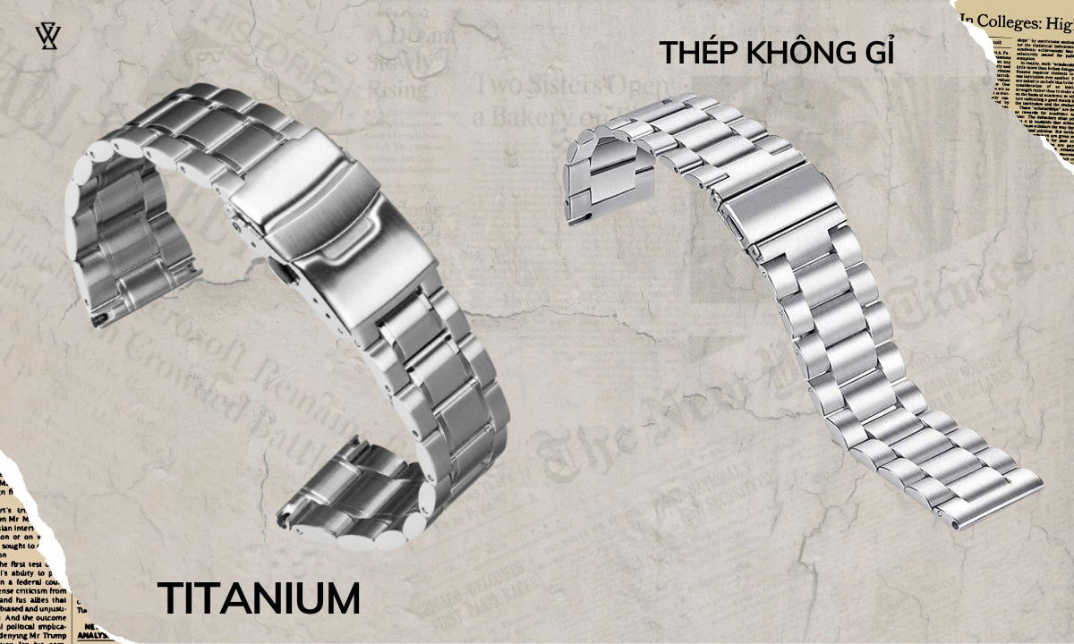 Con trai nên mua đồng hồ dây da hay dây kim loại 5 Thép không gỉ và titanium