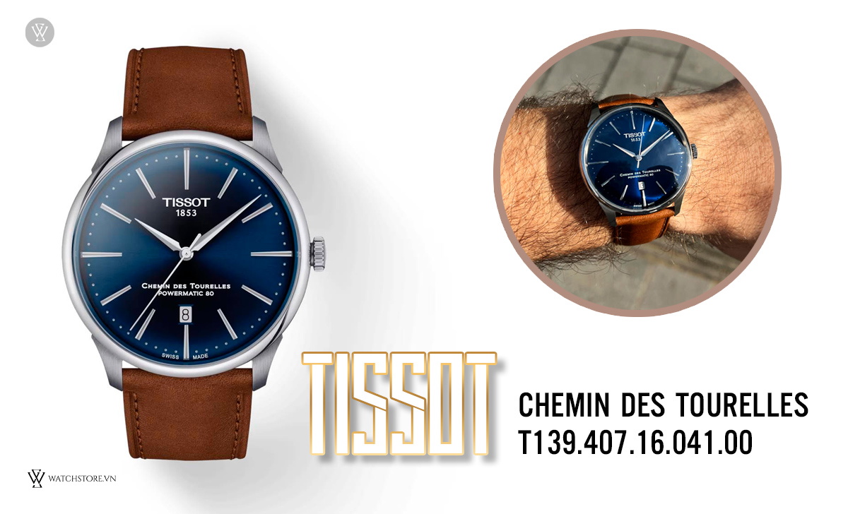 Top 5 mẫu đồng hồ Tissot nam mới nhất 2024 11 Tissot Chemin des Tourelles T139.407.16.041.00