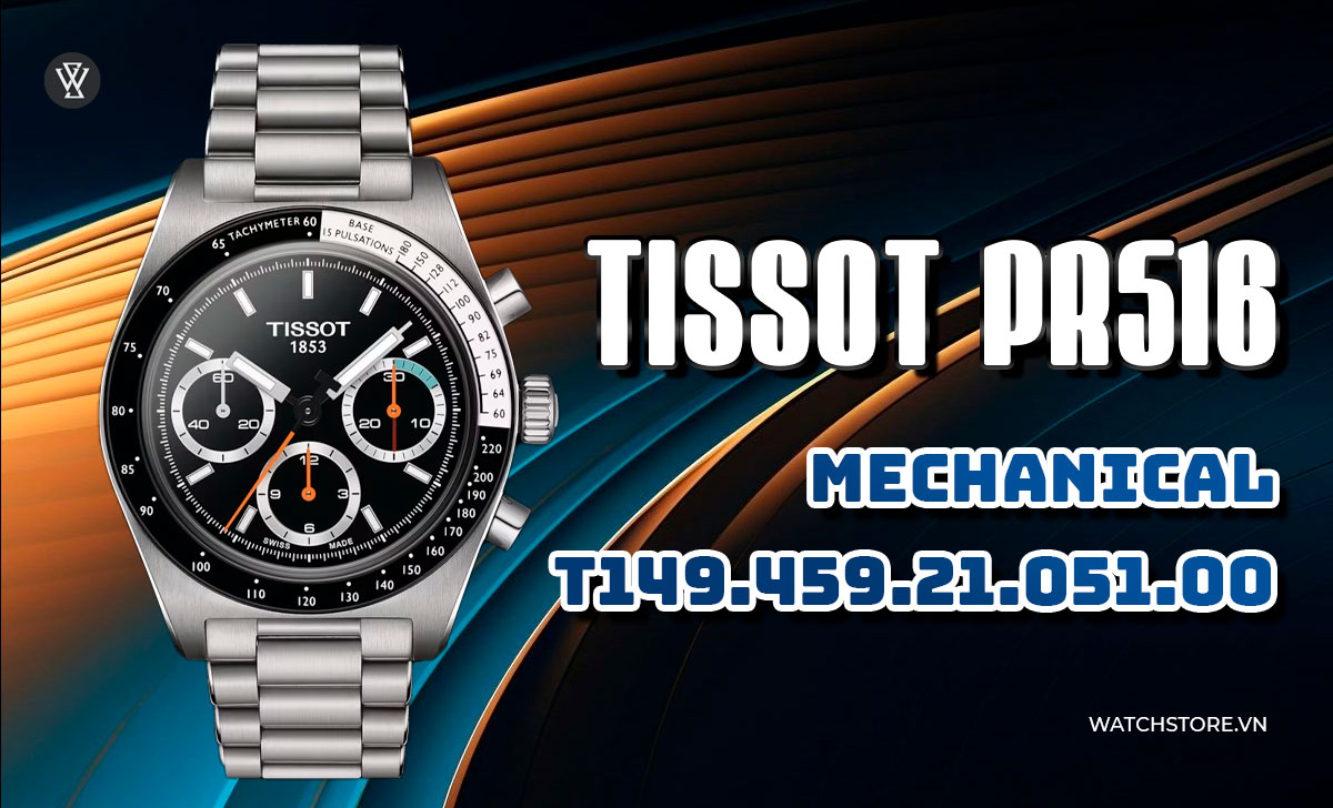 Tissot PR 516 Chronograph 2024 tái hiện thiết kế thập niên 70 4 Tissot PR 516 Mechanical T149.459.21.051.00