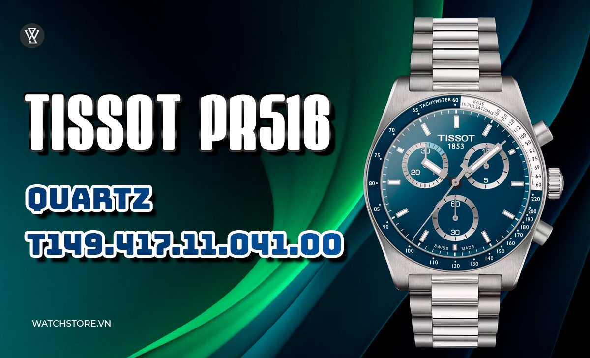 Tissot PR 516 Chronograph 2024 tái hiện thiết kế thập niên 70 1 Tissot PR 516 Quartz T149.417.11.041.00