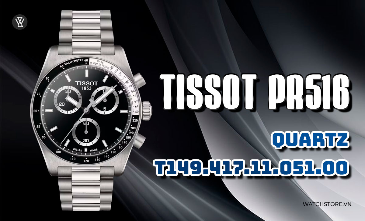 Tissot PR 516 Chronograph 2024 tái hiện thiết kế thập niên 70 2 Tissot PR 516 Quartz T149.417.11.051.00