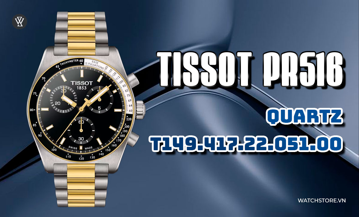 Tissot PR 516 Chronograph 2024 tái hiện thiết kế thập niên 70 3 Tissot PR 516 Quartz T149.417.22.051.00