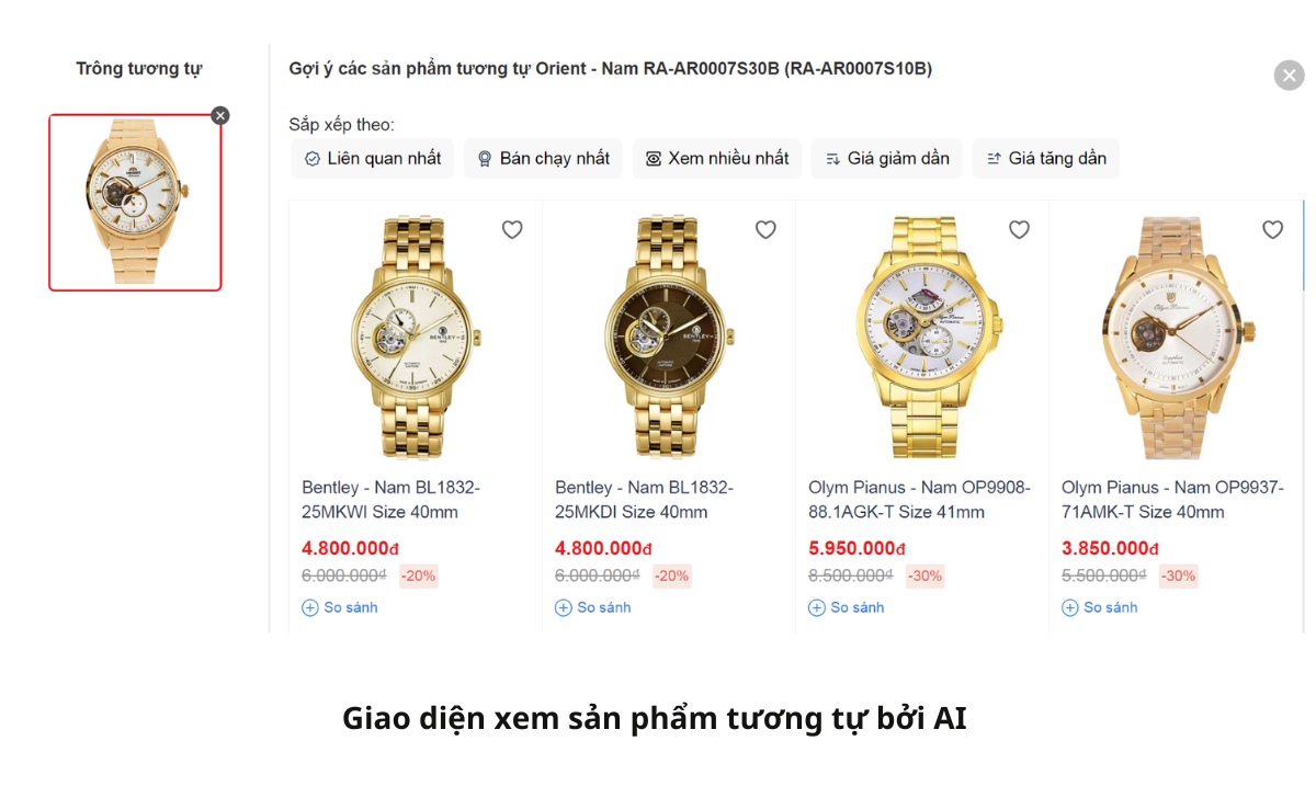 WatchStore tiên phong ứng dụng AI vào tìm kiếm đồng hồ tại Việt Nam 2 xem sản phẩm tương tự