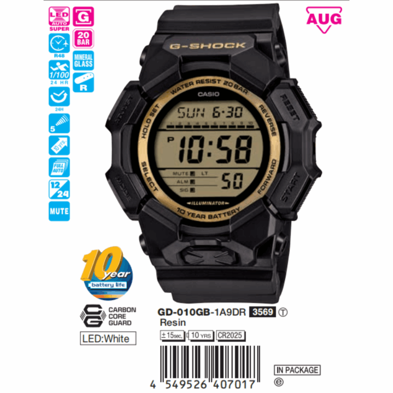 Casio 54.9 x 51.9mm Nam GA-010GB-1A9DR
