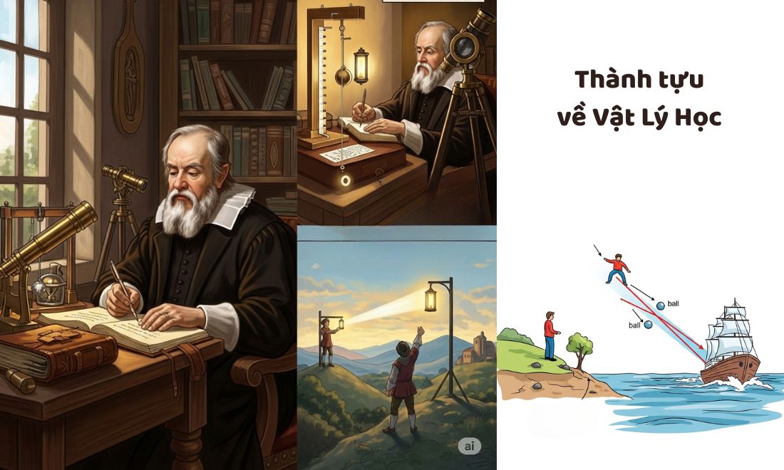 Galile để lại nhiều đóng góp to lớn đối với ngành vật lý học