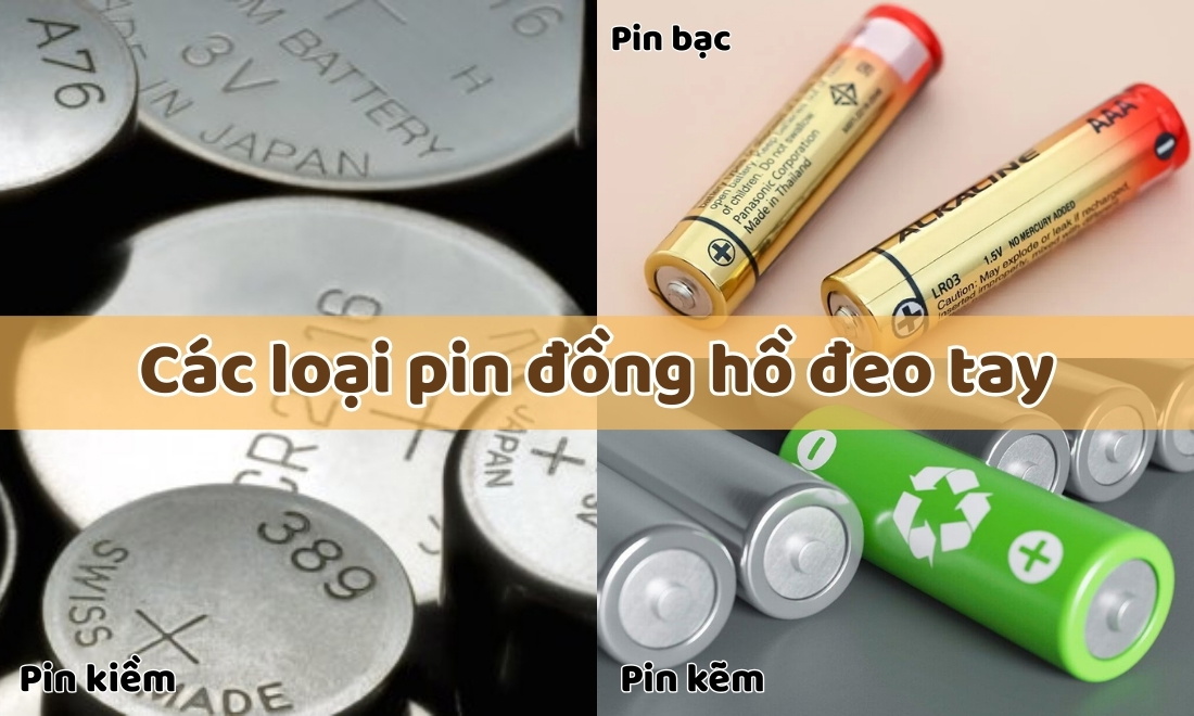 Các loại pin đồng hồ đeo tay phân loại theo chất liệu hoá học
