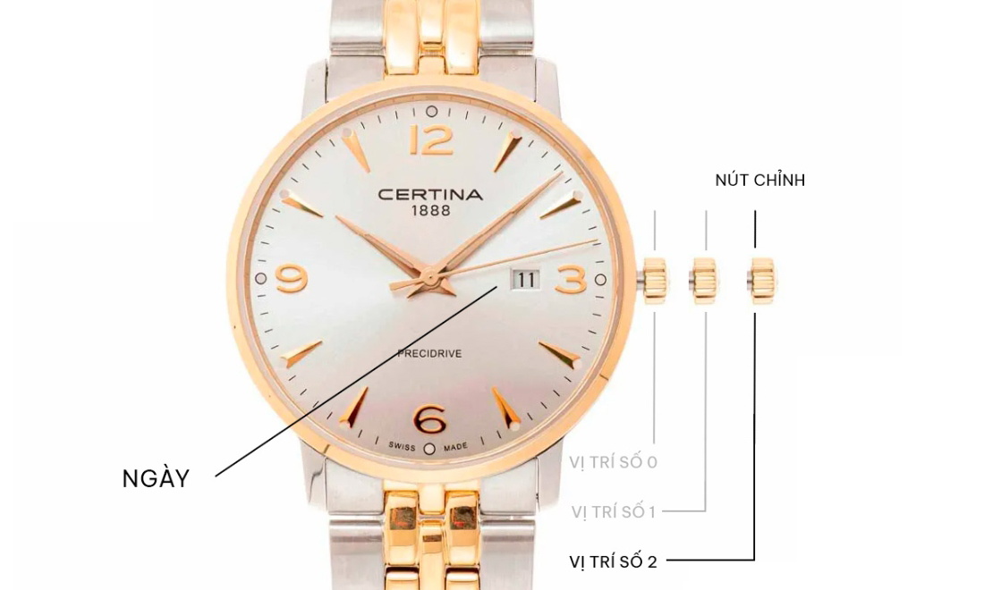 Hướng dẫn cách chỉnh ngày, giờ đồng hồ đeo tay cho mọi loại máy 1 Cách chỉnh đồng hồ 3 kim 1 nút không có lịch