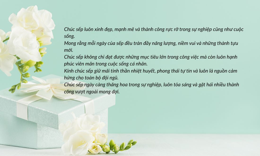 Gợi ý các lời chúc ý nghĩa dành cho sếp nữ nên nói trong lúc trao quà cho chị ấy 