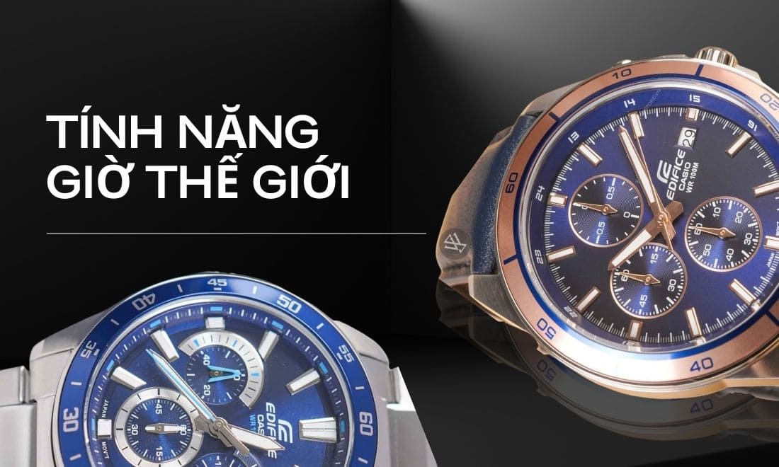 Đồng hồ Casio Edifice là gì? Ưu điểm tính năng, phân tích chi tiết 2 Casio Edifice có thể theo dõi giờ ở nhiều khu vực.