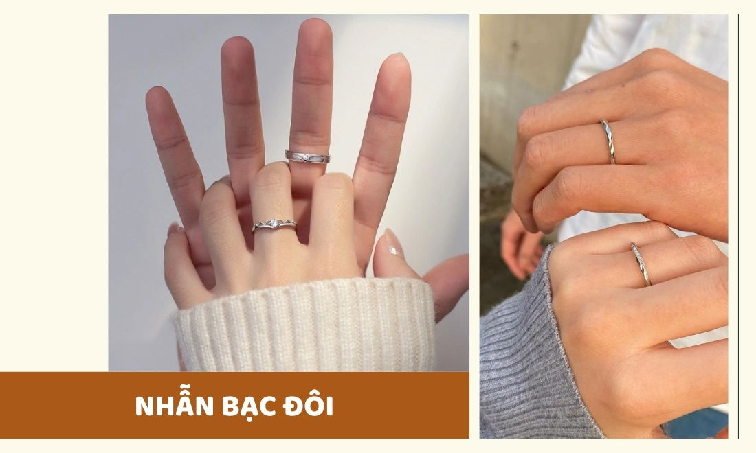 Nhẫn bạc gắn kết các cặp đôi đang yêu nhau