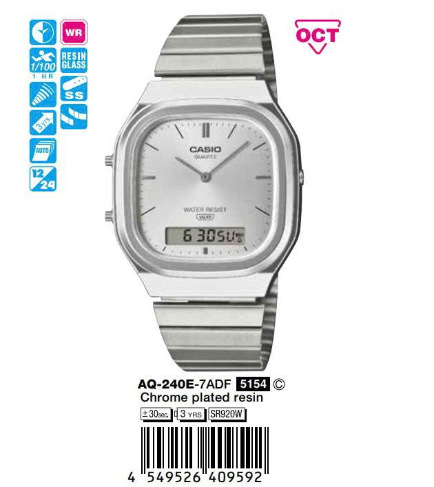 Casio 38.8mm Unisex AQ-240E-7ADF