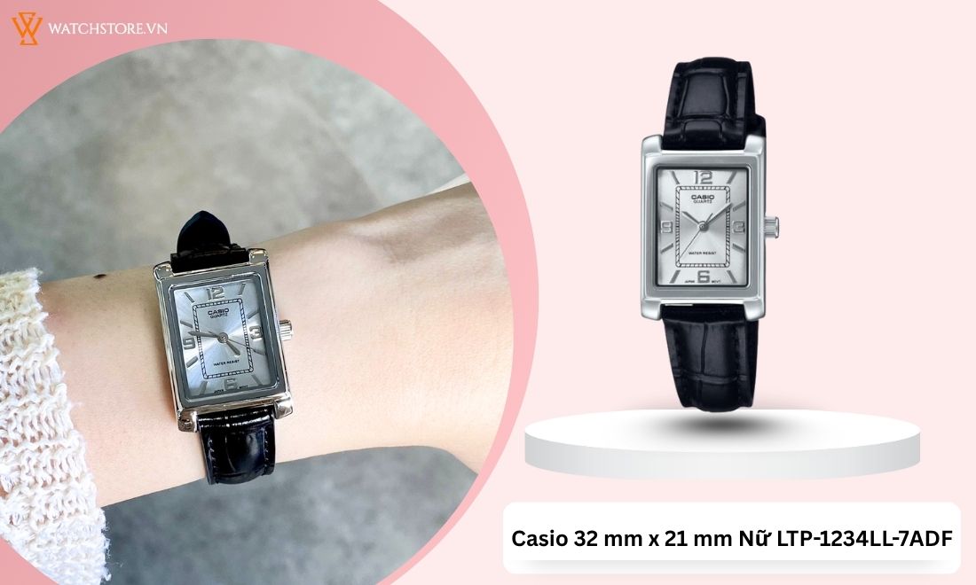 10 mẫu đồng hồ tặng 20/10/2025 sang trọng, tinh tế và ý nghĩa 4 Mặt vuông nhỏ gọn, dây da mềm mại