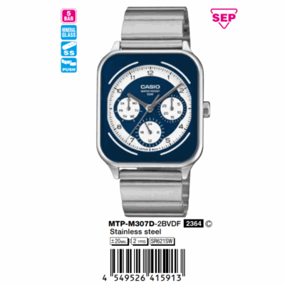 Ảnh sản phẩm Casio 44.5mm Nam MTP-M307D-2BVDF