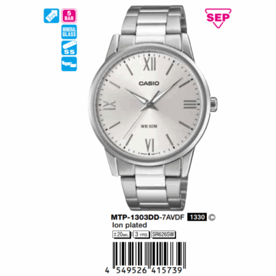 Ảnh sản phẩm Casio 40mm Nam MTP-1303DD-7AVDF