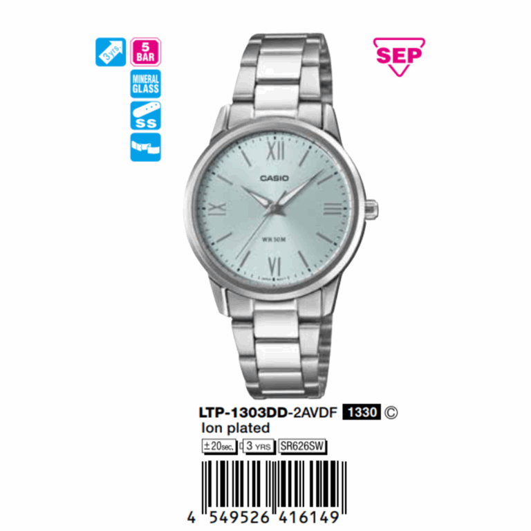 Casio 30.5mm Nữ LTP-1303DD-2AVDF