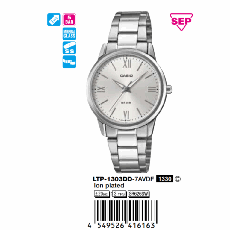 Casio 30.5mm Nữ LTP-1303DD-7AVDF