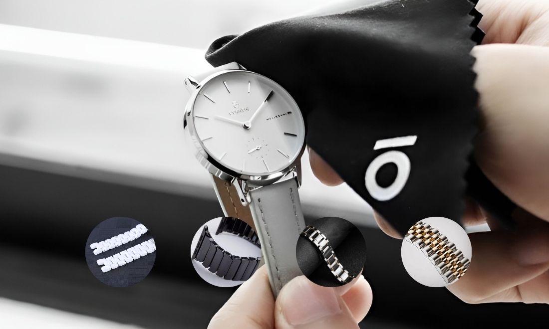 Cách chăm sóc và bảo dưỡng đồng hồ tại nhà đúng chuẩn 2 Vệ sinh đồng hồ đúng cách theo dây