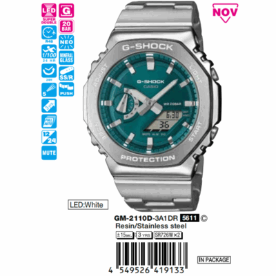 Casio 49.3 x 44.4 mm Nam GM-2110D-3A1DR