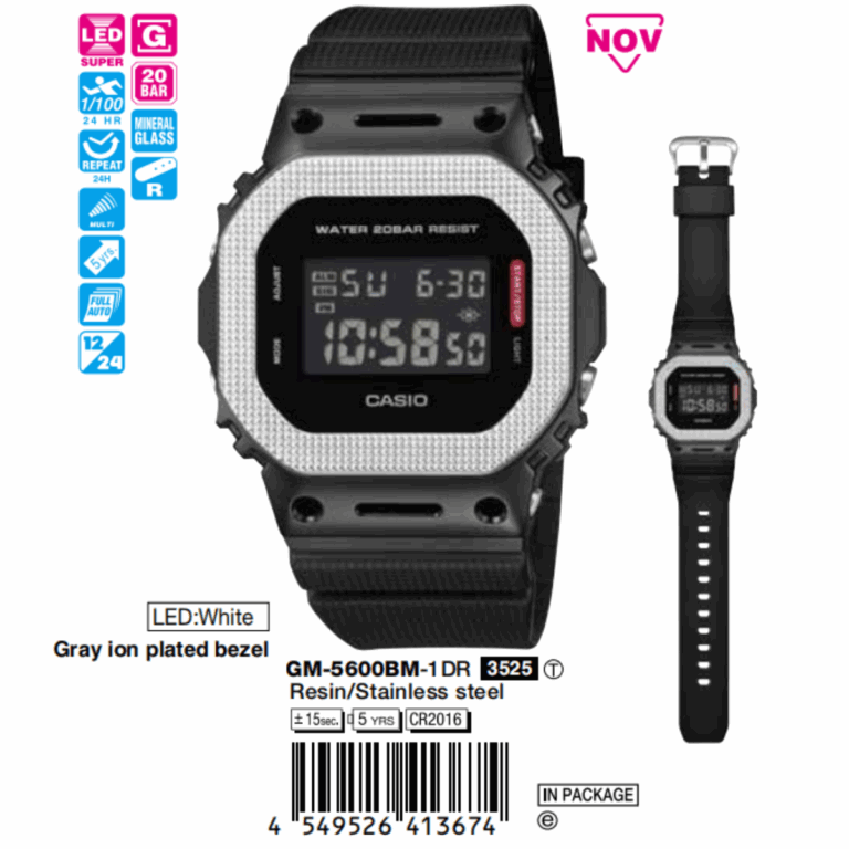 Casio 49.6 x 43.2 x13.0 mm/ 73g Nam GM-5600BM-1DR